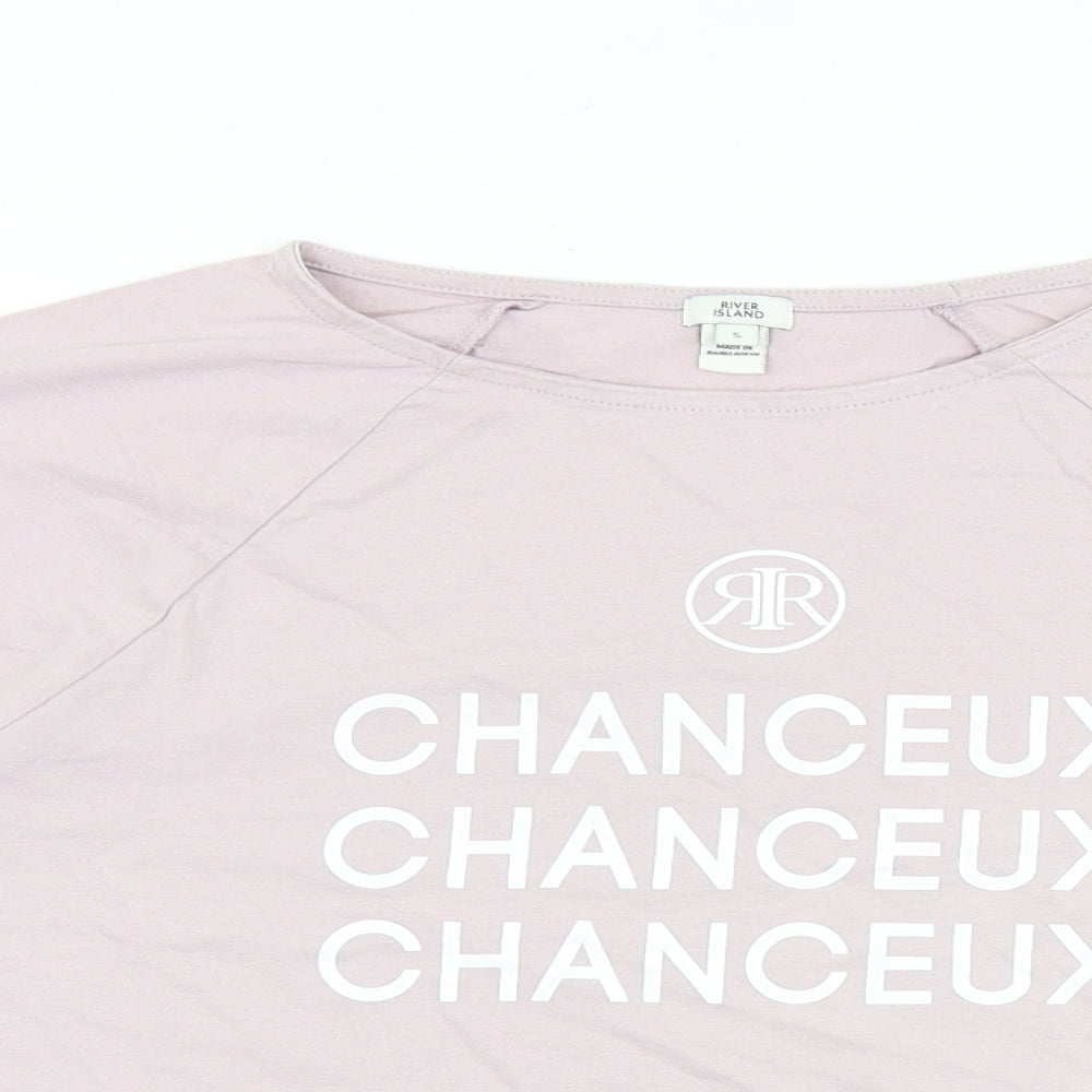 River Island Womens Pink 100% Cotton Basic T-Shirt Size S Round Neck - Chanceux