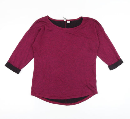 H&M Womens Pink Viscose Basic Blouse Size M Boat Neck
