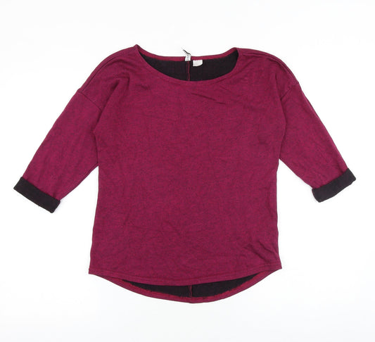 H&M Womens Pink Viscose Basic Blouse Size M Boat Neck