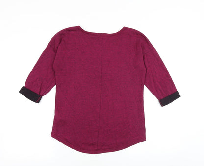 H&M Womens Pink Viscose Basic Blouse Size M Boat Neck