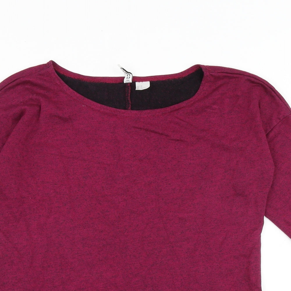 H&M Womens Pink Viscose Basic Blouse Size M Boat Neck
