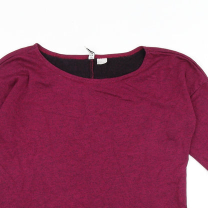 H&M Womens Pink Viscose Basic Blouse Size M Boat Neck