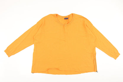 Marks & Spencer Womens Orange Round Neck Viscose Pullover Jumper Size 16