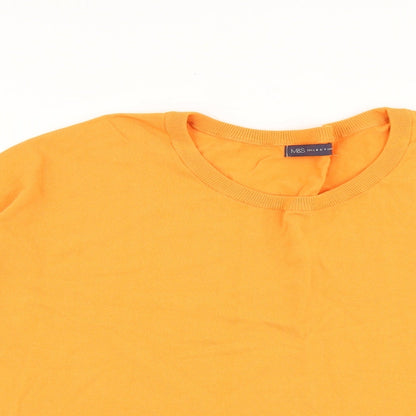Marks & Spencer Womens Orange Round Neck Viscose Pullover Jumper Size 16