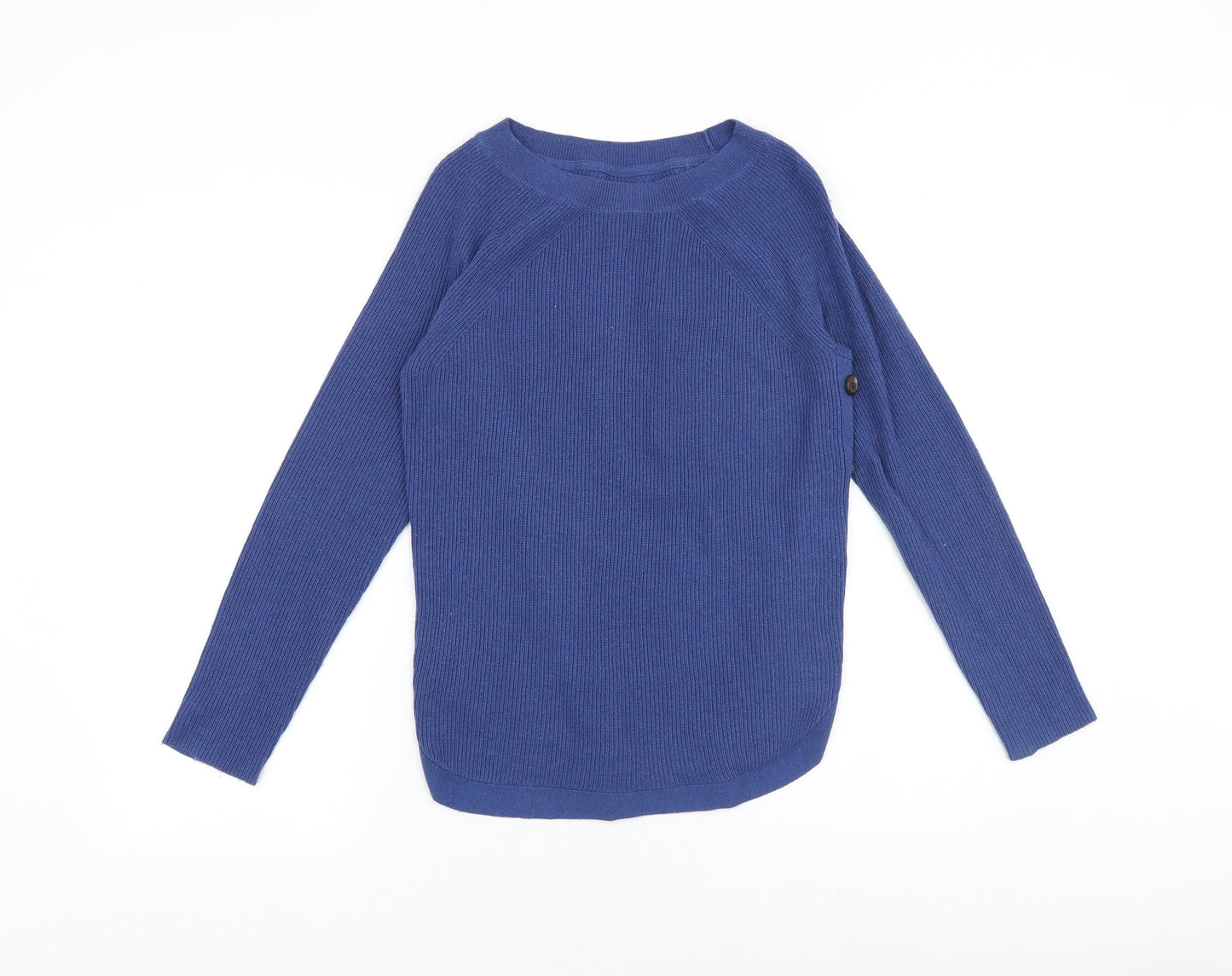 John Lewis Womens Blue Round Neck Nylon Pullover Jumper Size 8