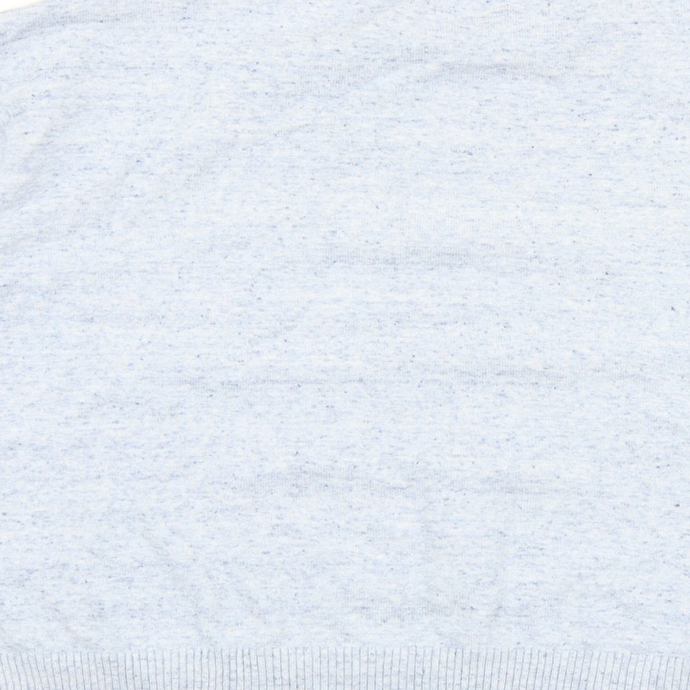 Marks and Spencer Womens Blue Round Neck Cotton Pullover Jumper Size S