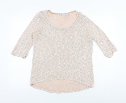 New Look Womens Beige Scoop Neck Polyester Pullover Jumper Size 14
