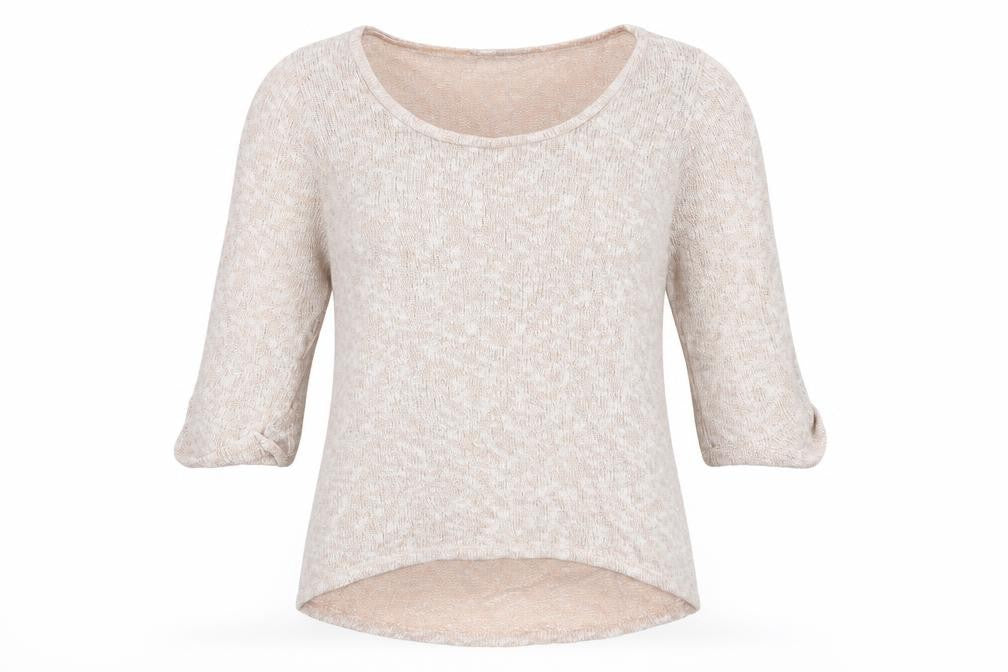 New Look Womens Beige Scoop Neck Polyester Pullover Jumper Size 14
