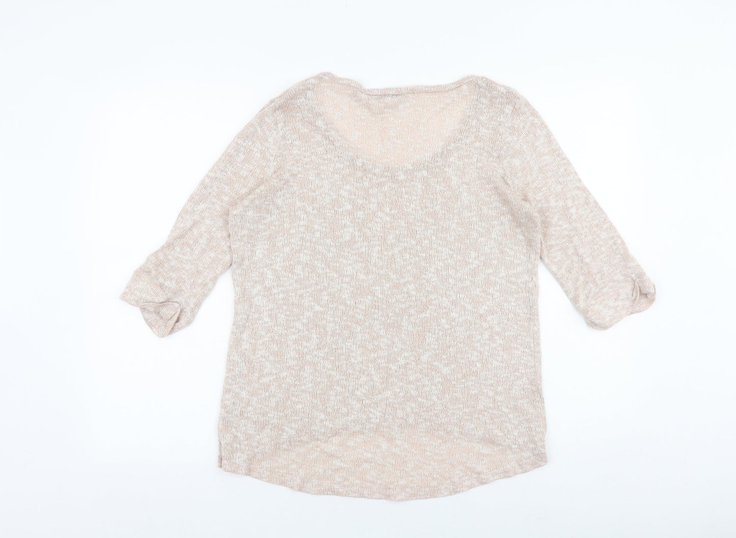 New Look Womens Beige Scoop Neck Polyester Pullover Jumper Size 14