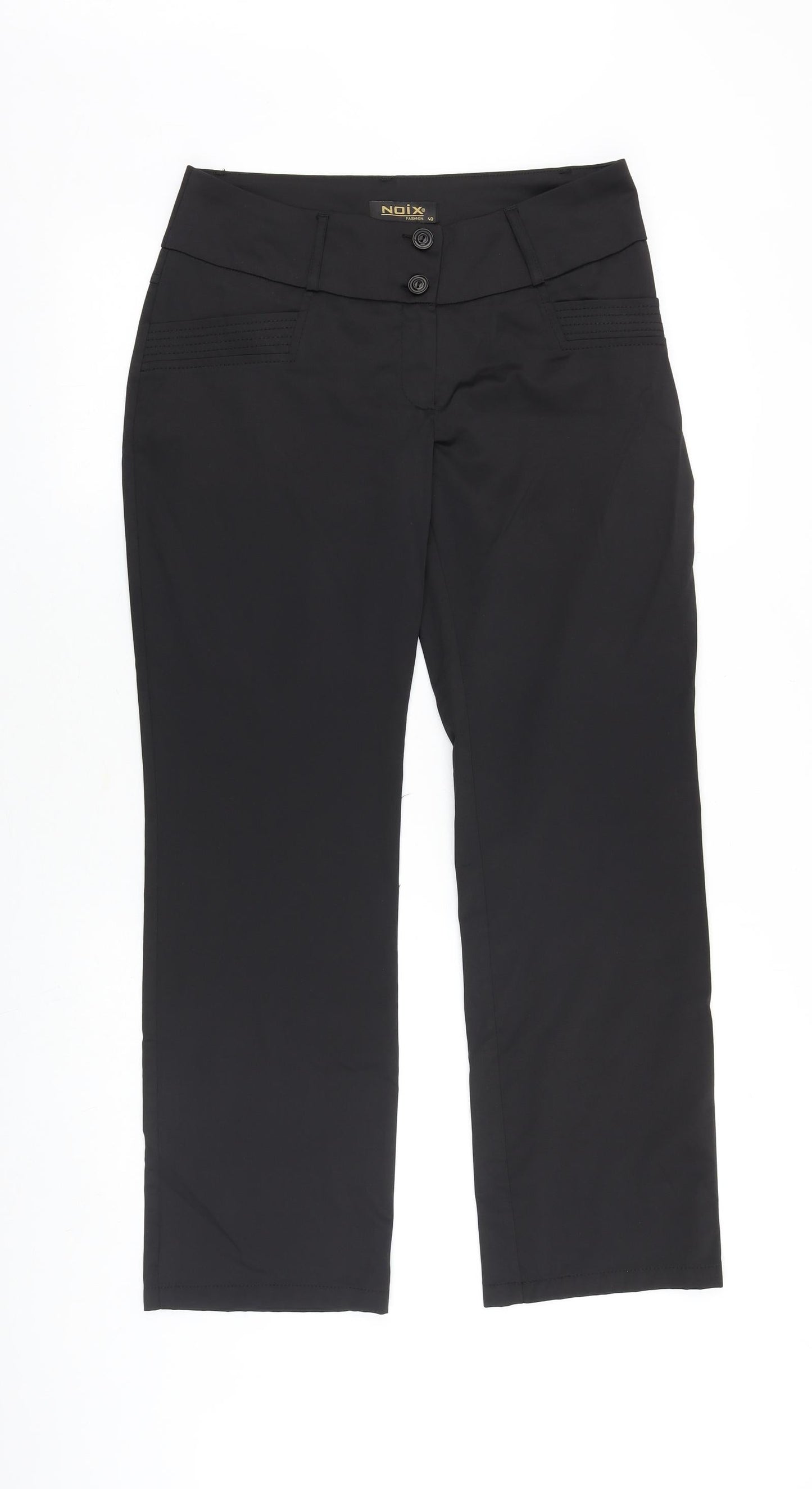 noix Womens Black Polyester Trousers Size 12 Regular Zip