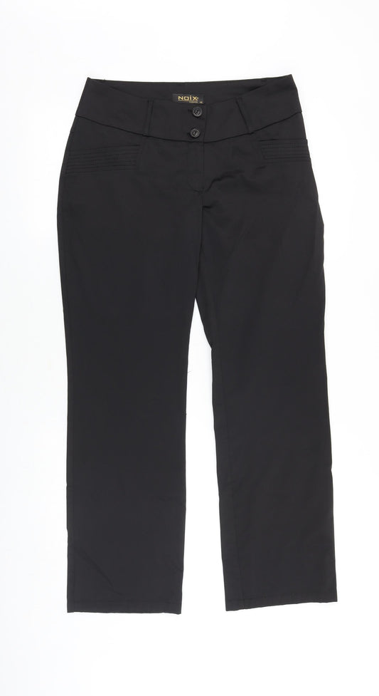 noix Womens Black Polyester Trousers Size 12 Regular Zip