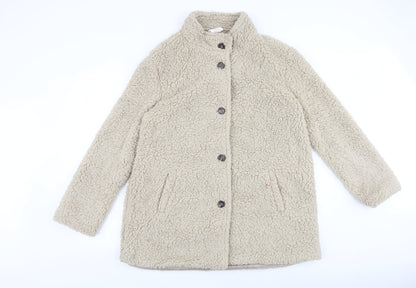 Anna De Lancay Womens Beige Jacket Size M Button