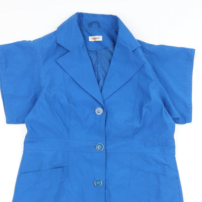 Damart Womens Blue Jacket Blazer Size 14 Button