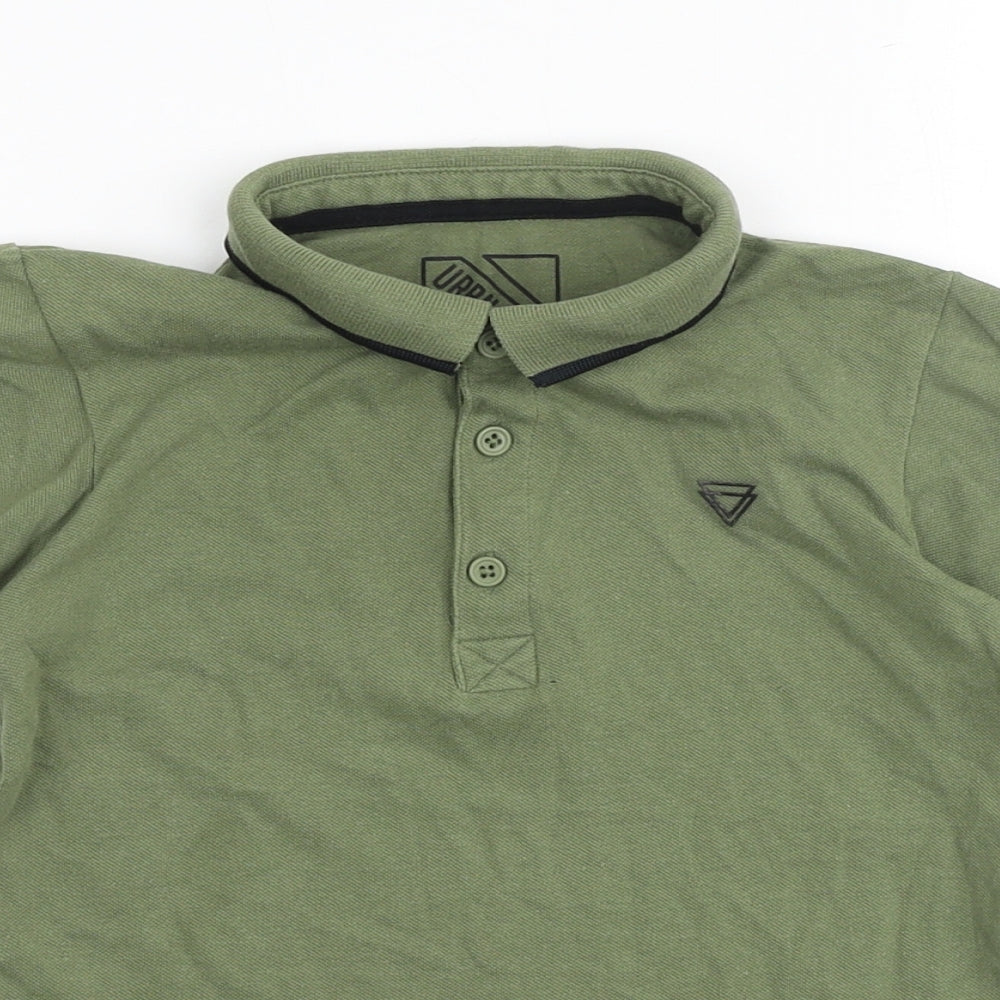 Urban Dept Boys Green 100% Cotton Basic Polo Size 8 Years Collared Button