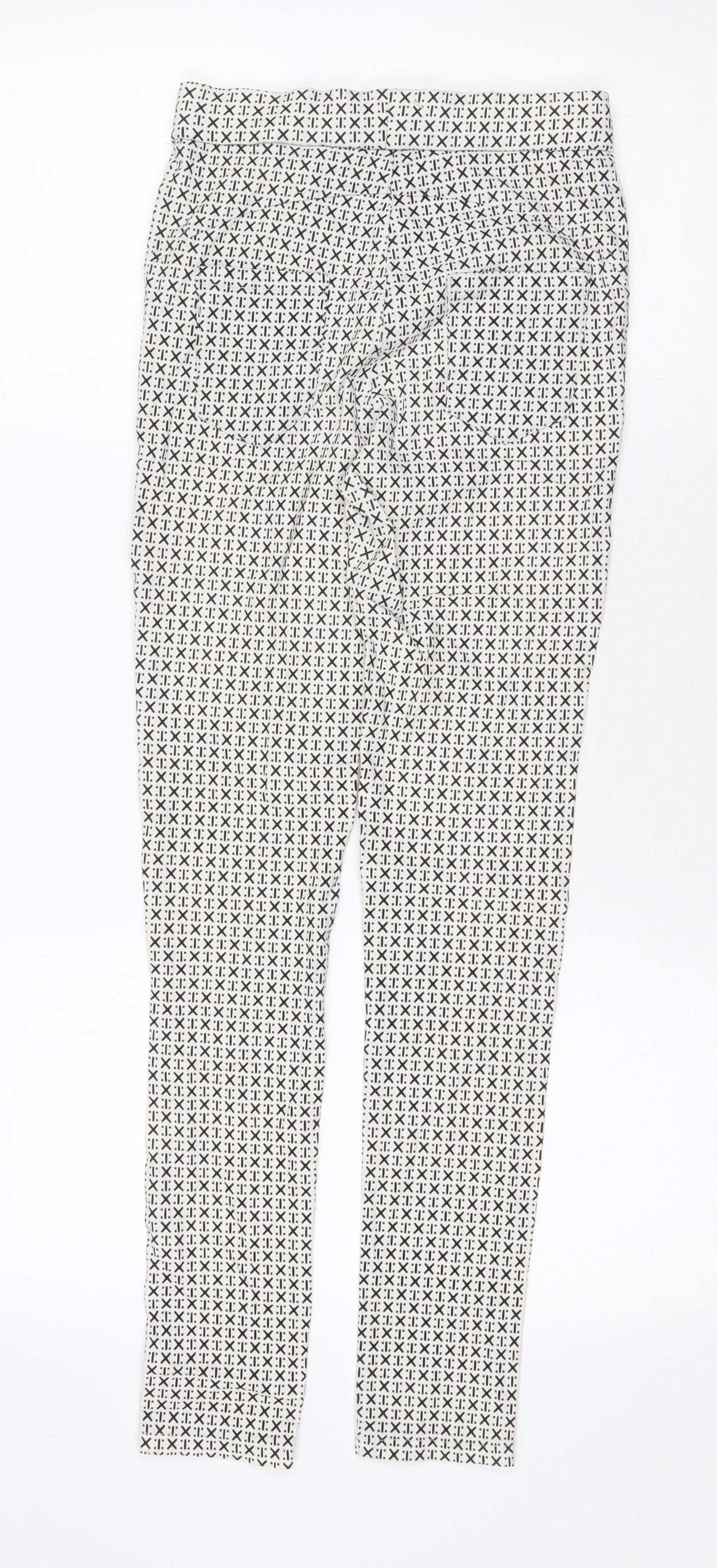 Preworn Womens White Geometric Polyester Capri Leggings Size 24 in