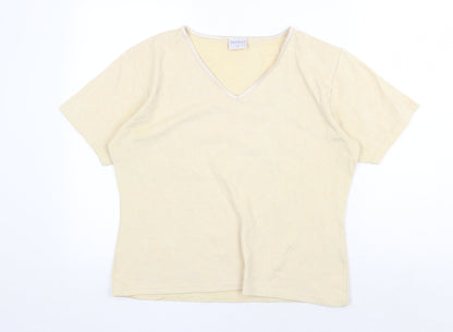 Mackays Womens Yellow V-Neck Polyester Pullover Jumper Size 14
