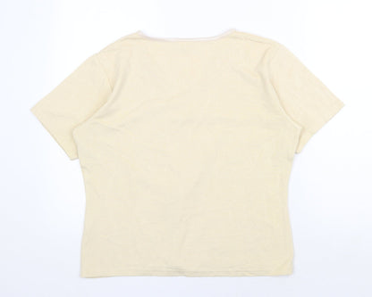 Mackays Womens Yellow V-Neck Polyester Pullover Jumper Size 14