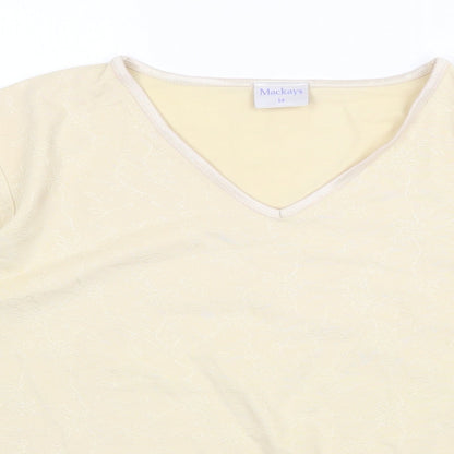 Mackays Womens Yellow V-Neck Polyester Pullover Jumper Size 14