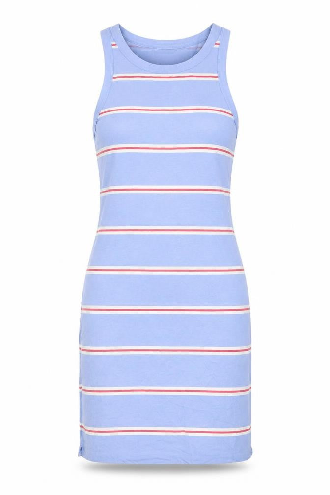 Marks & Spencer Womens Blue Striped Cotton Bodycon Size S Round Neck Pullover