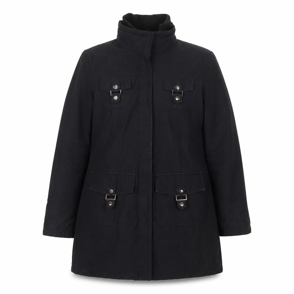 M&Co Womens Black Jacket Coat Size 10 Zip