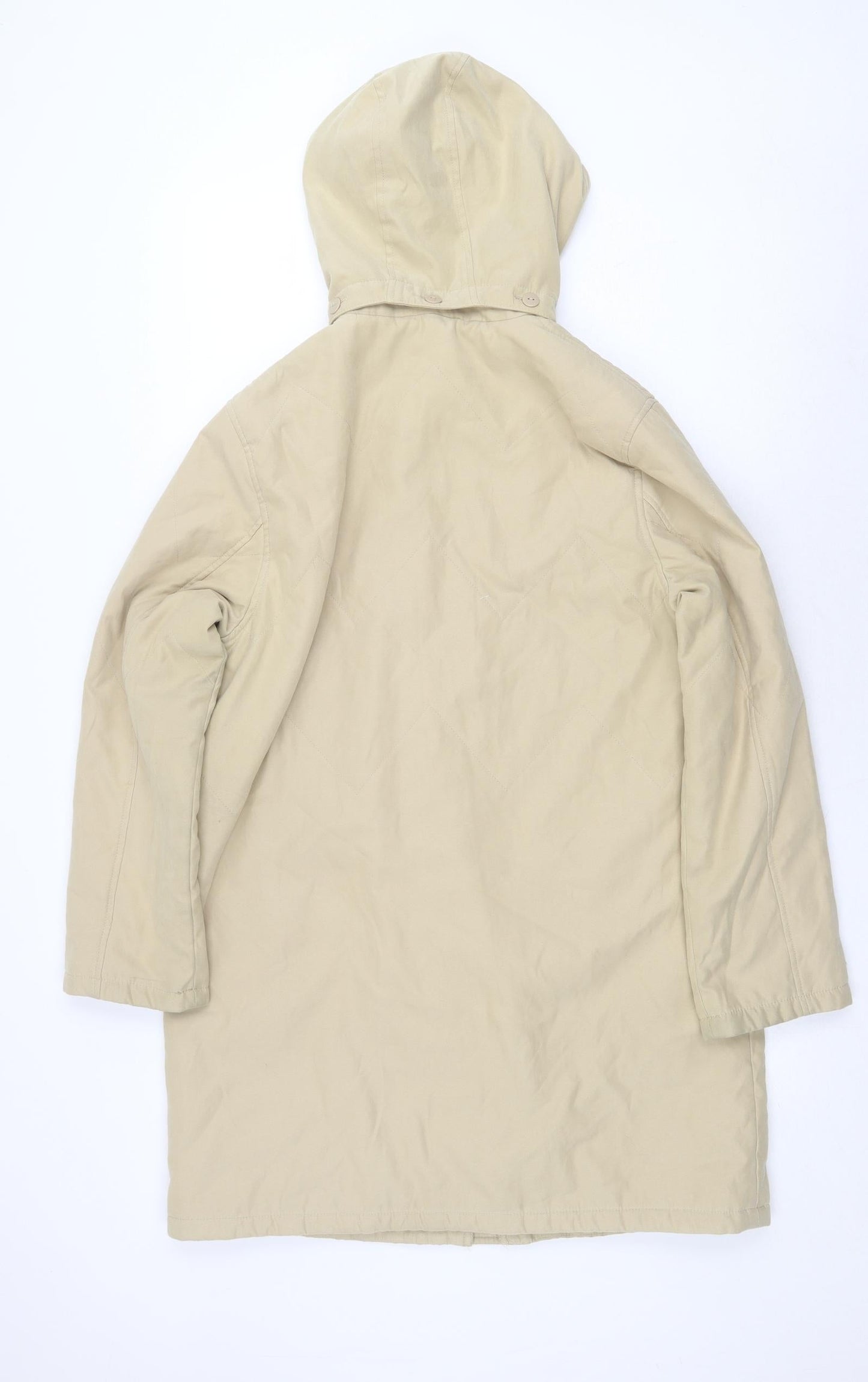 BHS Womens Beige Overcoat Coat Size 10 Zip