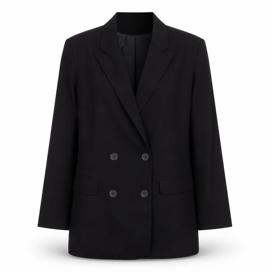 Elenza Womens Black Polyester Jacket Suit Jacket Size M Button