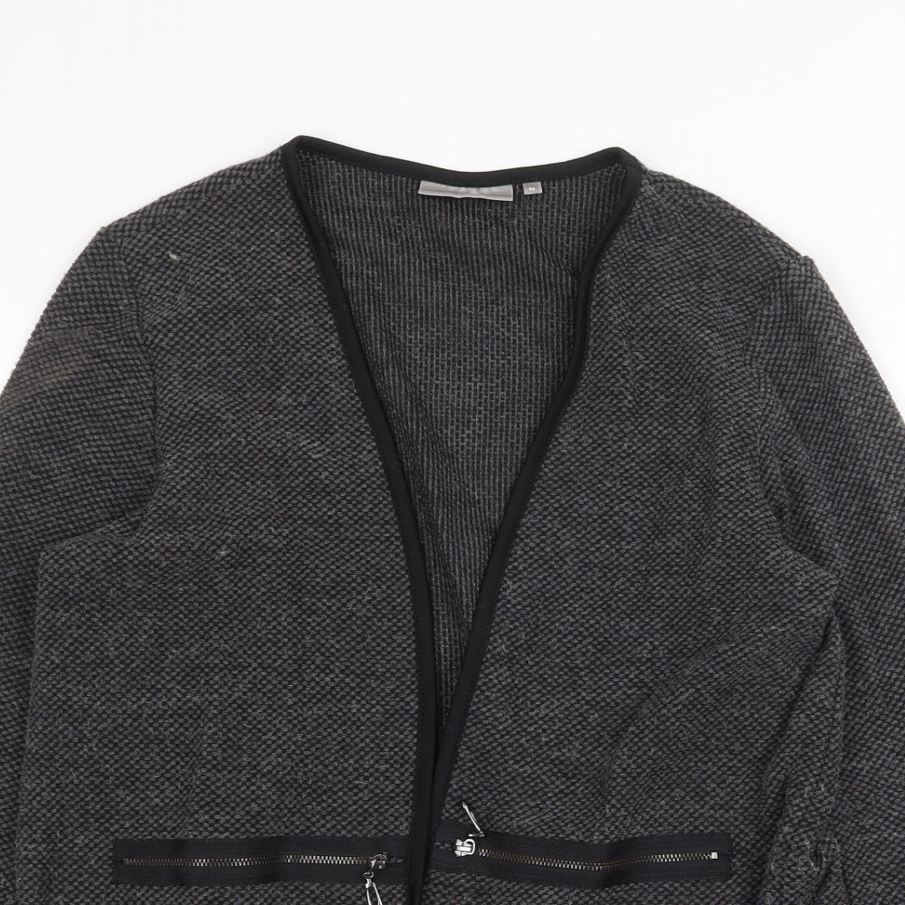 Fransa Womens Grey Geometric Jacket Size M