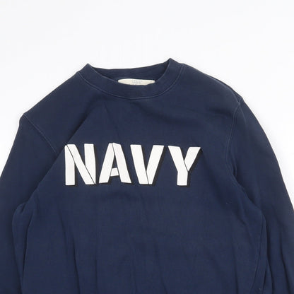 H&M Womens Blue Cotton Pullover Sweatshirt Size XS Pullover - Navy
