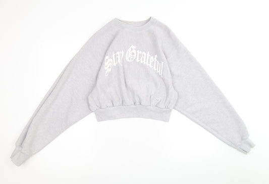 Pacific Republic Womens Grey Polyester Pullover Sweatshirt Size M Pullover - Stay Grateful