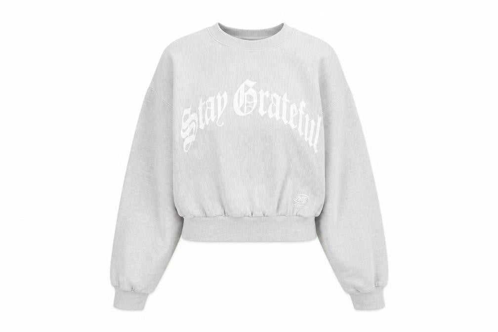 Pacific Republic Womens Grey Polyester Pullover Sweatshirt Size M Pullover - Stay Grateful