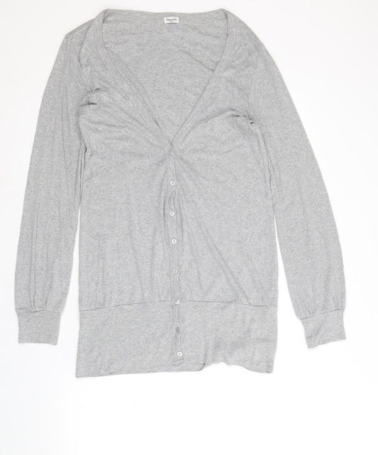 Splendid Womens Grey V-Neck Cotton Cardigan Jumper Size S