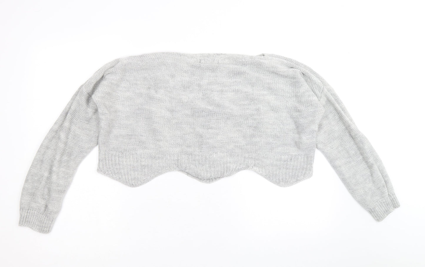 Cameo Rose Womens Grey Boat Neck Acrylic Pullover Jumper Size M - Size M-L