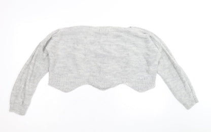 Cameo Rose Womens Grey Boat Neck Acrylic Pullover Jumper Size M - Size M-L