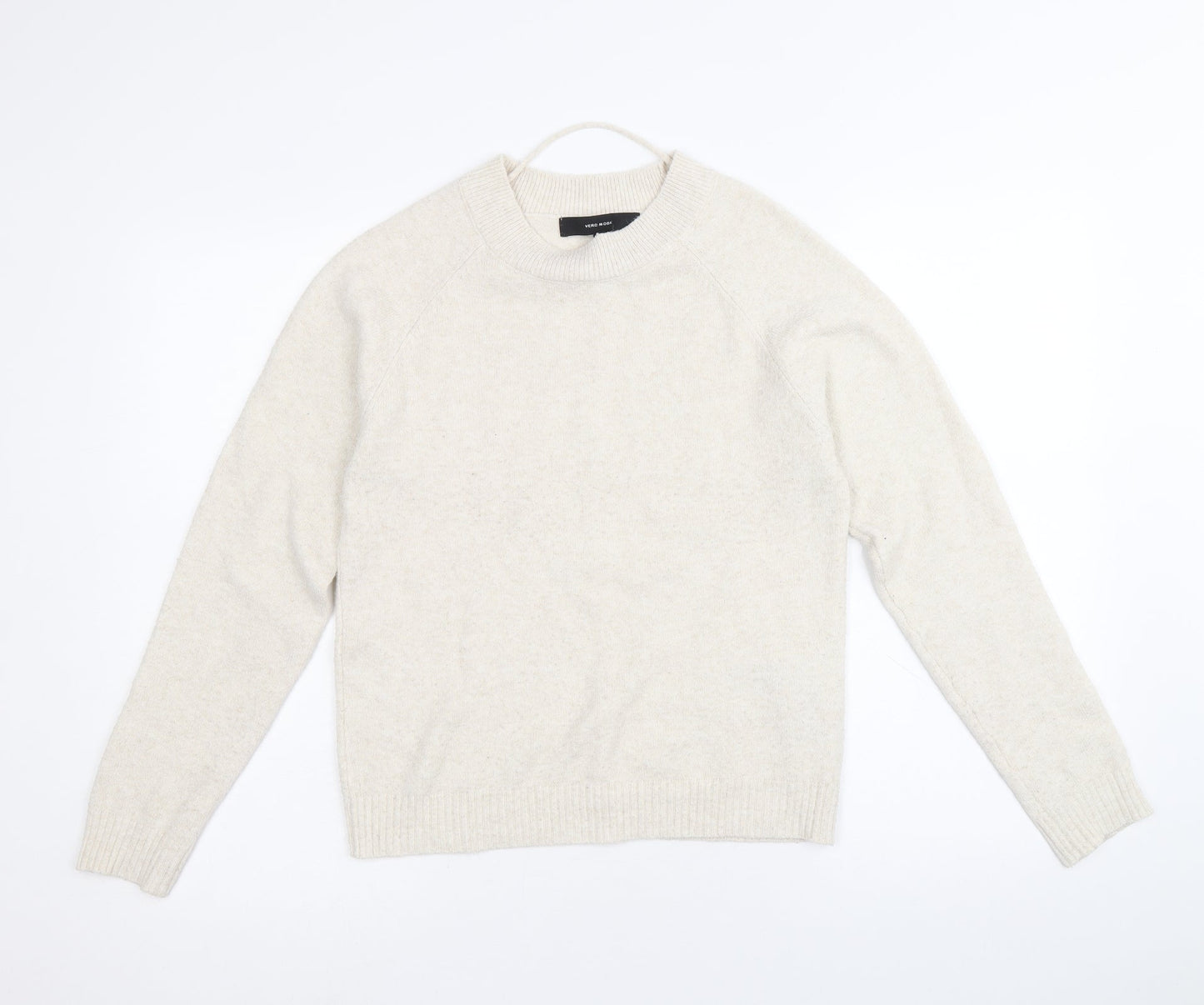Vera Moda Womens Beige Round Neck Polyester Pullover Jumper Size S