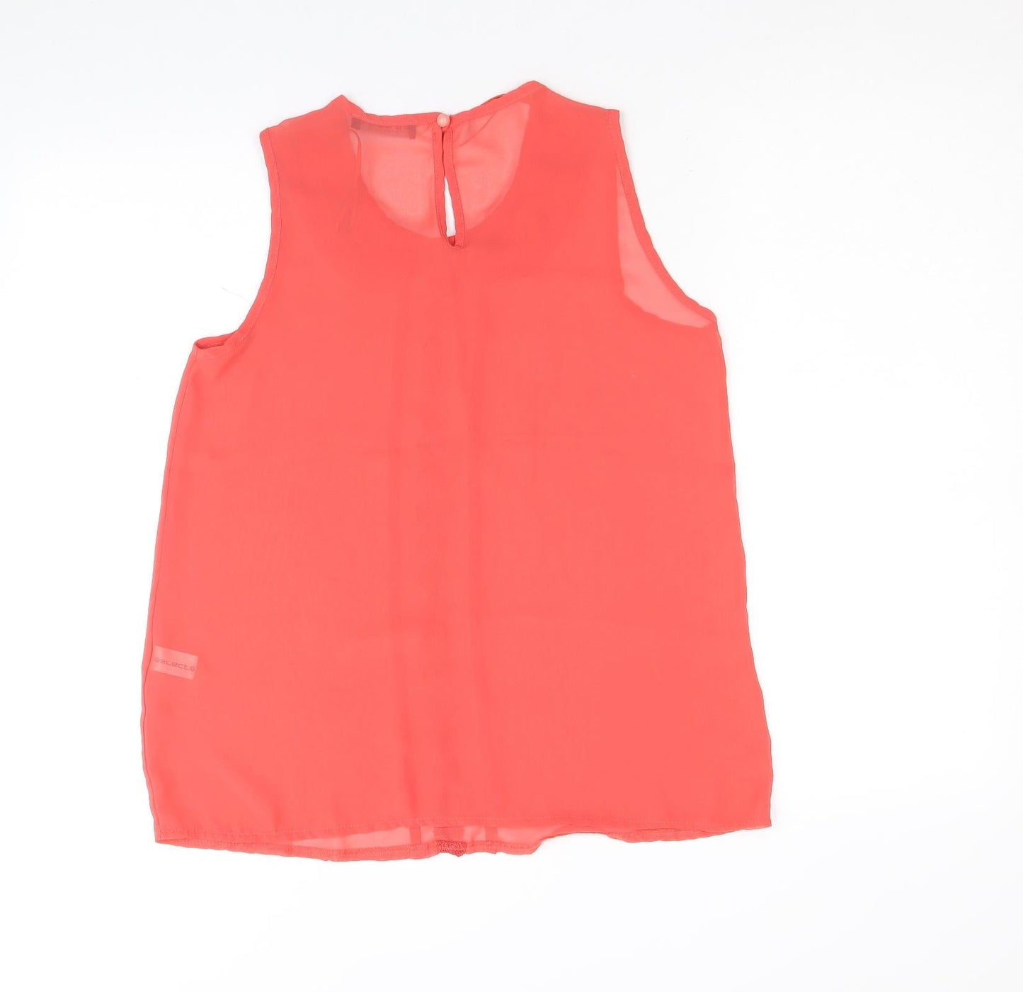 Select Womens Pink Polyester Basic Blouse Size 10 Collared