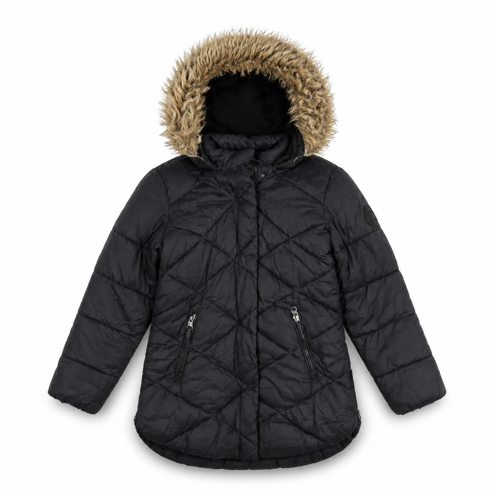 Steve Madden Girls Black Quilted Jacket Size S Zip