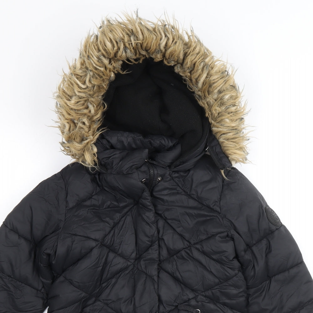 Steve Madden Girls Black Quilted Jacket Size S Zip