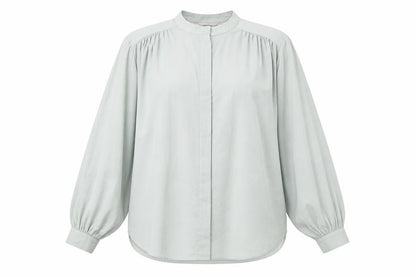 H&M Womens Green Polyester Basic Button-Up Size XL Round Neck