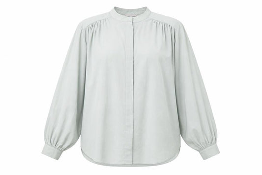 H&M Womens Green Polyester Basic Button-Up Size XL Round Neck