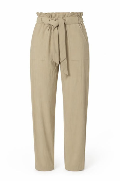 Preworn Womens Brown Polyester Trousers Size S Regular Tie