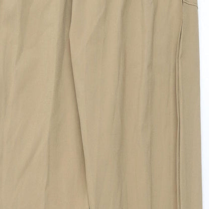 Preworn Womens Brown Polyester Trousers Size S Regular Tie