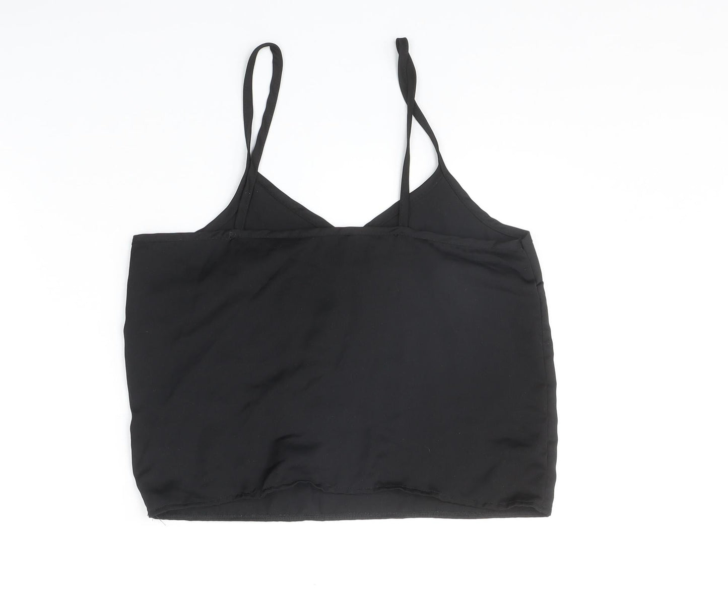 Missguided Womens Black Polyester Basic Tank Size 6 V-Neck
