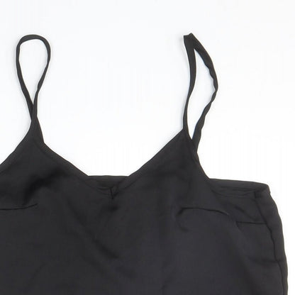 Missguided Womens Black Polyester Basic Tank Size 6 V-Neck
