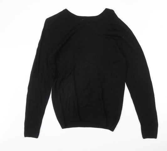 River Island Womens Black Round Neck Acrylic Pullover Jumper Size XS