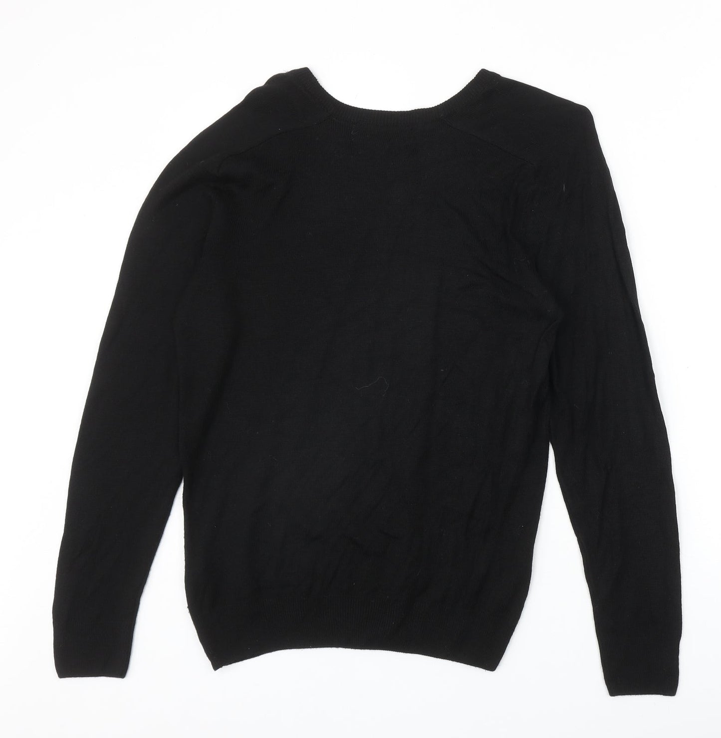 River Island Womens Black Round Neck Acrylic Pullover Jumper Size XS