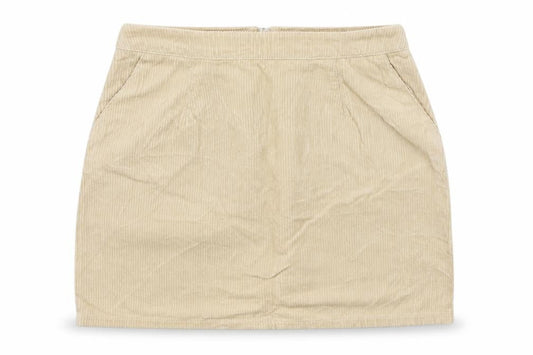 New Look Womens Beige Cotton A-Line Skirt Size 8 Zip