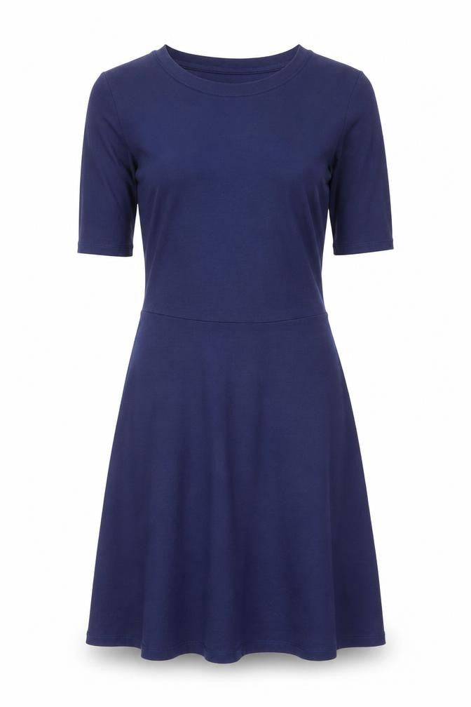 Topshop Womens Blue Cotton A-Line Size 6 Round Neck Pullover