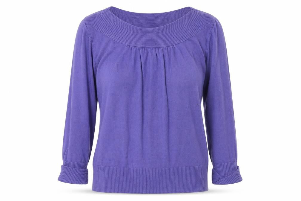 Marks & Spencer Womens Purple Boat Neck Acrylic Pullover Jumper Size 10