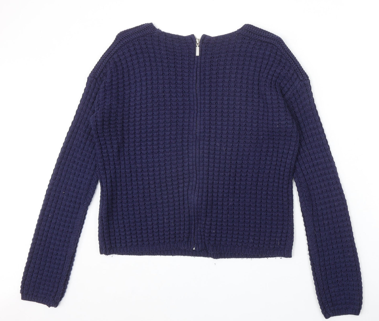 New Look Womens Blue Round Neck Acrylic Pullover Jumper Size 12