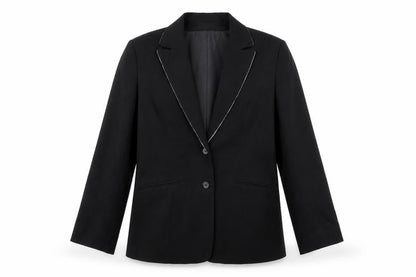 OPUS Womens Black Polyester Jacket Blazer Size 14
